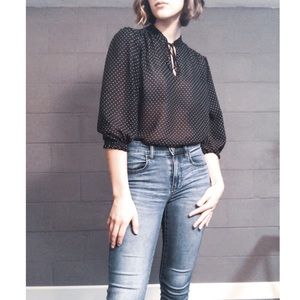 Polka dot formal blouse